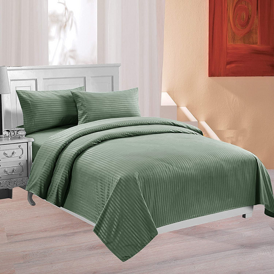 AURAECOM Basics Lightweight Super Soft Easy Care Microfiber 3-Piece Bedsheet, Fitted Bedsheet (GREEN)