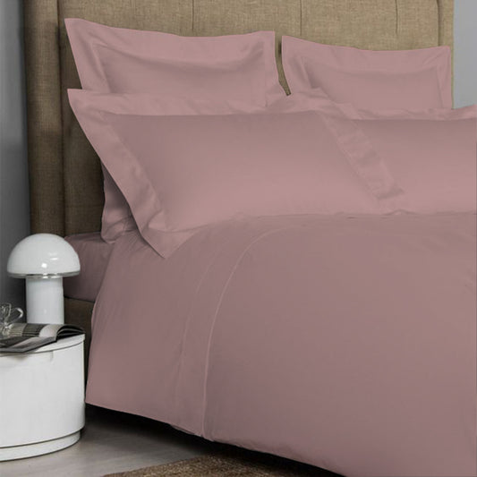 AURAECOM Solid Colour Bedsheet for Double Bed King Size with Pillow Cover Set (Pink)