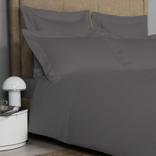 AURAECOM Solid Colour Bedsheet for Double Bed King Size with Pillow Cover Set (Regent Grey)