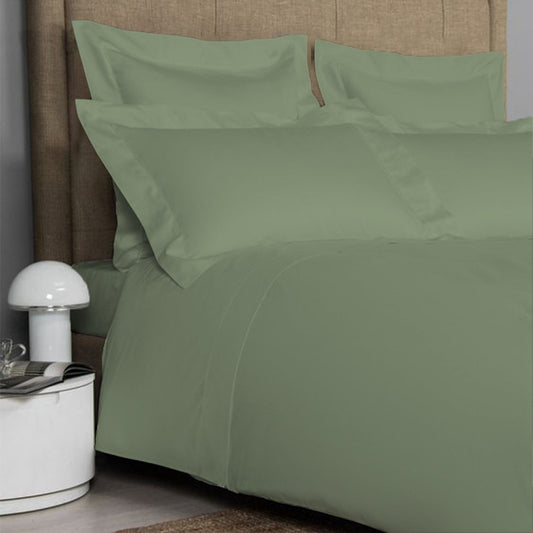 AURAECOM Solid Colour Bedsheet for Double Bed King Size with Pillow Cover Set (Sage Green)